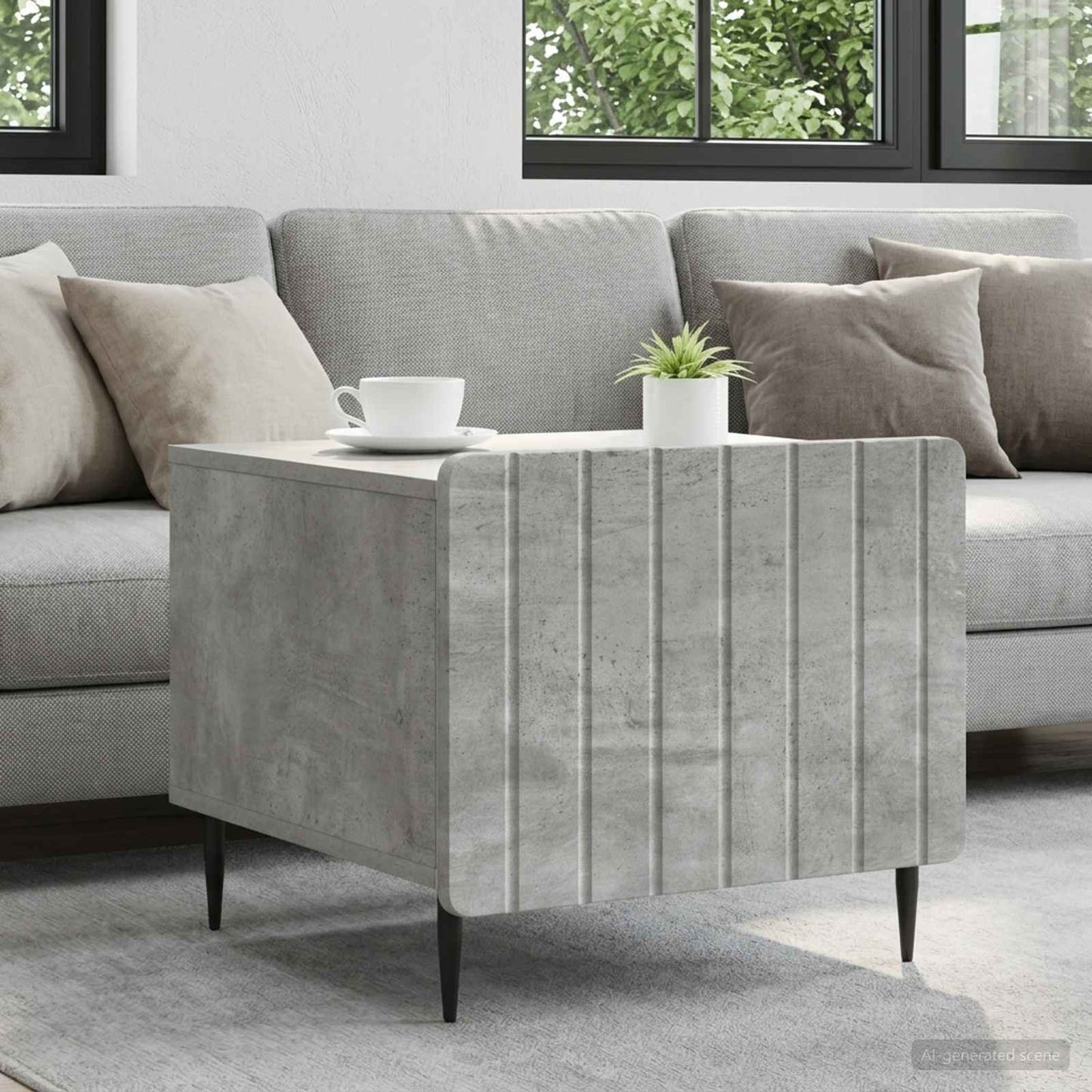 vidaXL Coffee Table Concrete Grey 49 x 50 x 42 cm Engineered Wood 1