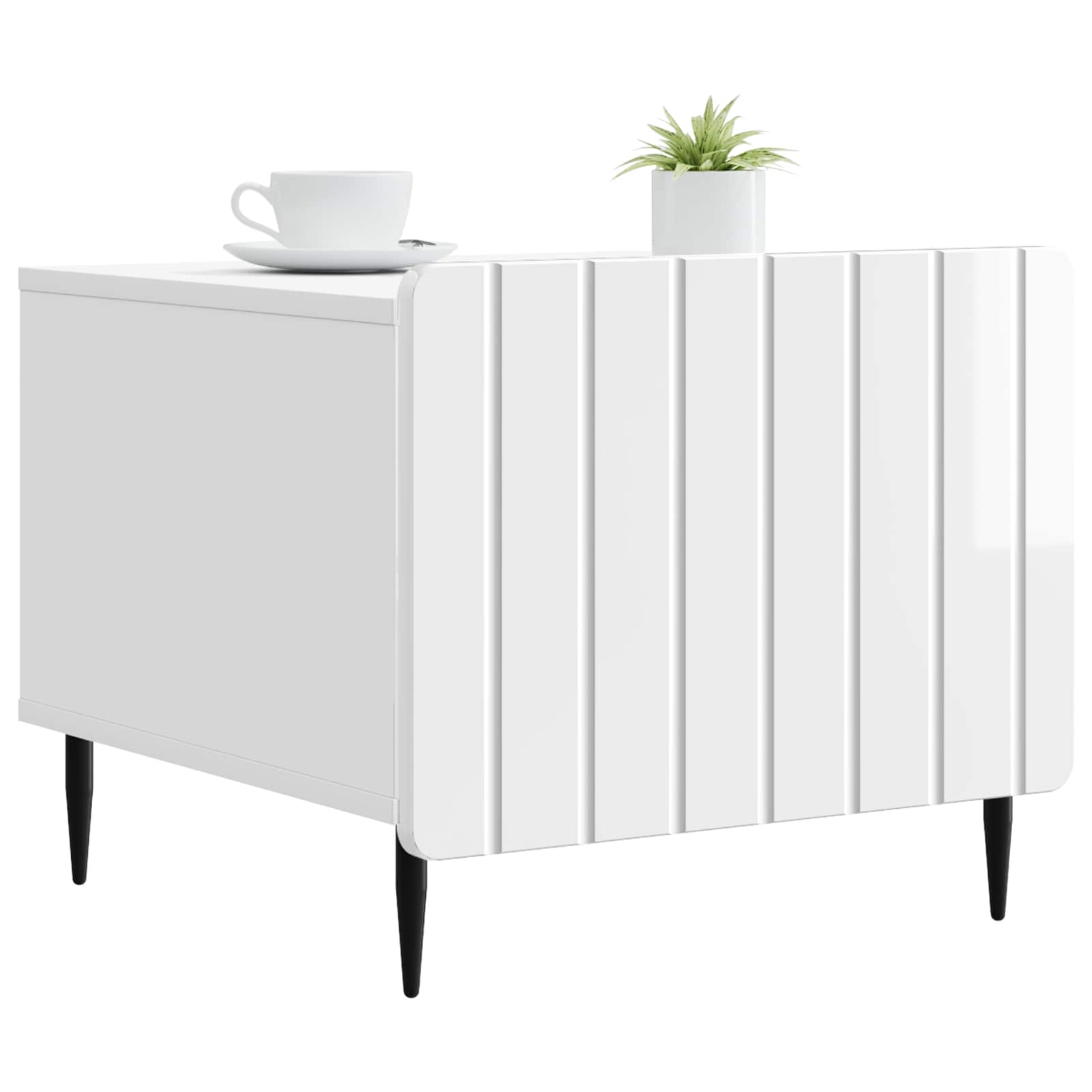 vidaXL Coffee Table High Gloss White 49 x 50 x 42 cm Engineered Wood 3