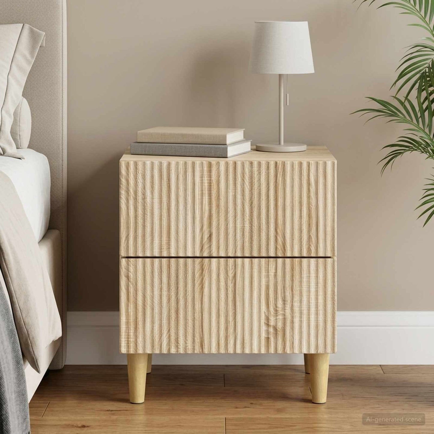 vidaXL Bedside Cabinet Sonoma Oak 43 x 34.5 x 48 cm Engineered Wood 1
