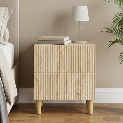 vidaXL Bedside Cabinet Sonoma Oak 43 x 34.5 x 48 cm Engineered Wood 1