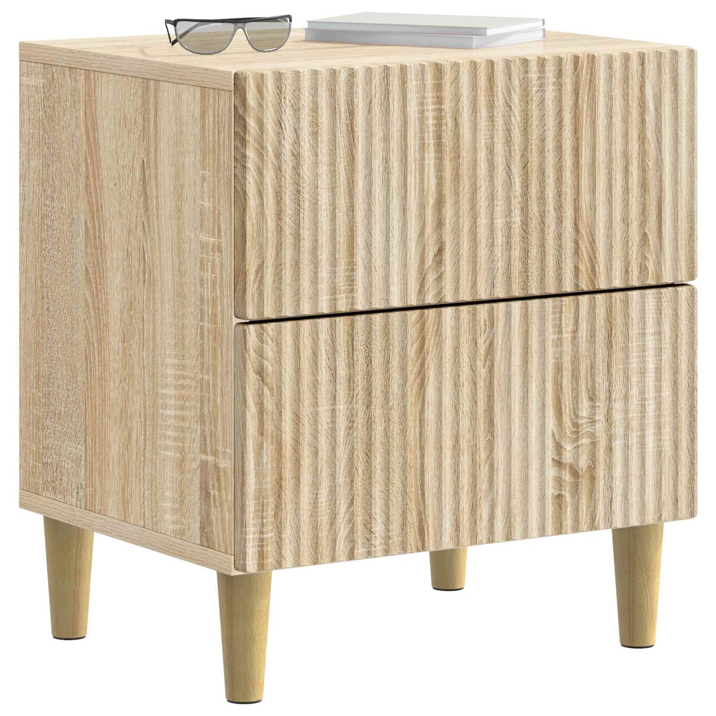 vidaXL Bedside Cabinet Sonoma Oak 43 x 34.5 x 48 cm Engineered Wood 3