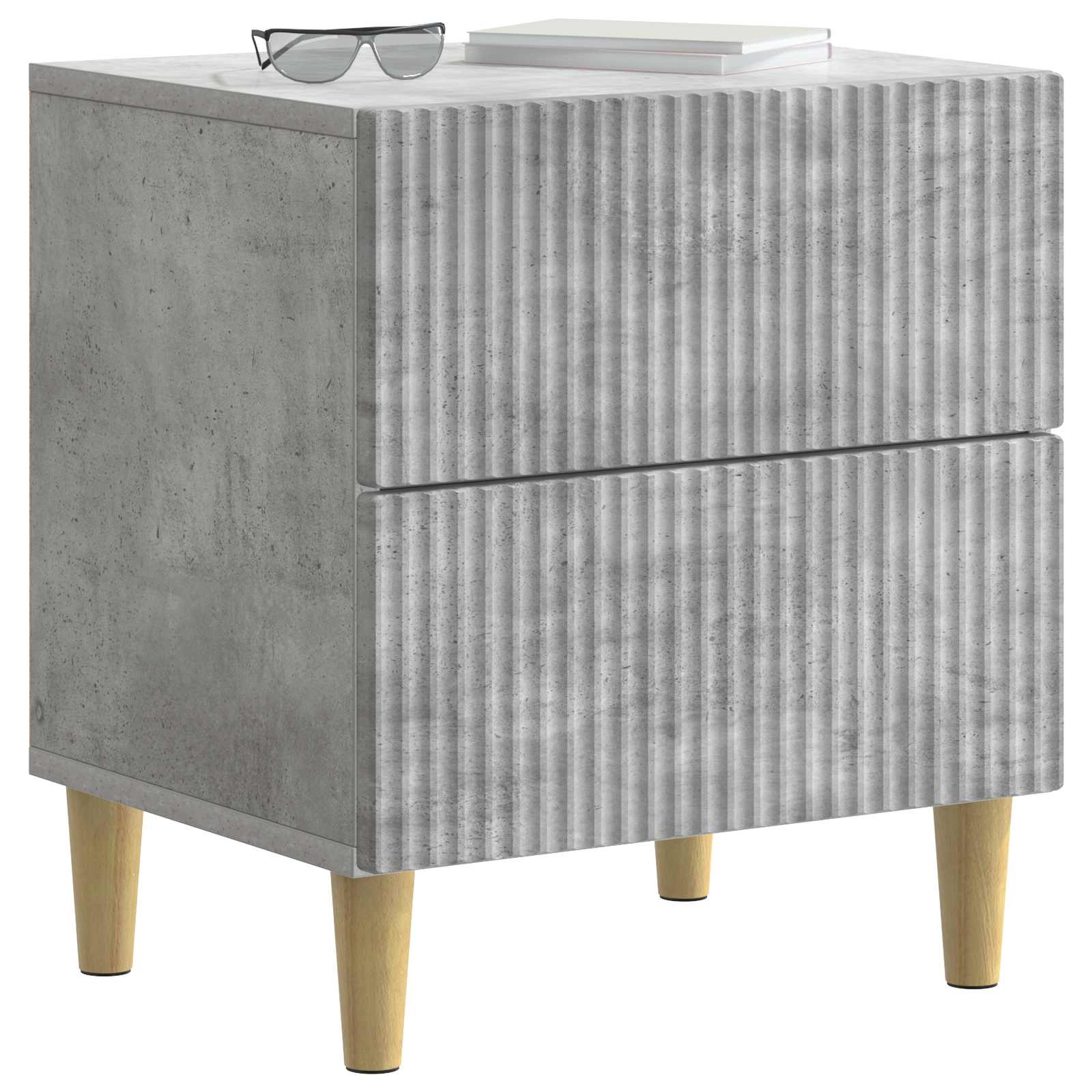 vidaXL Bedside Cabinet Concrete Grey 43 x 34.5 x 48 cm Engineered Wood 3