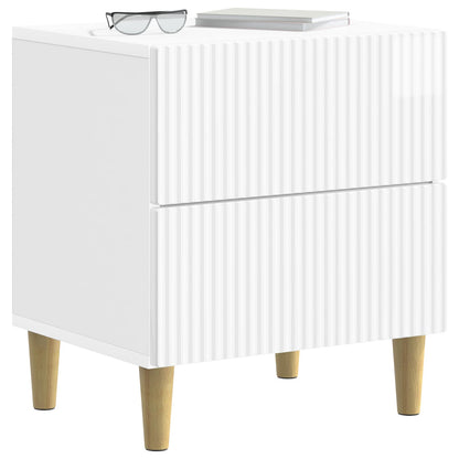 vidaXL Bedside Cabinet High Gloss White 43 x 34.5 x 48 cm 3