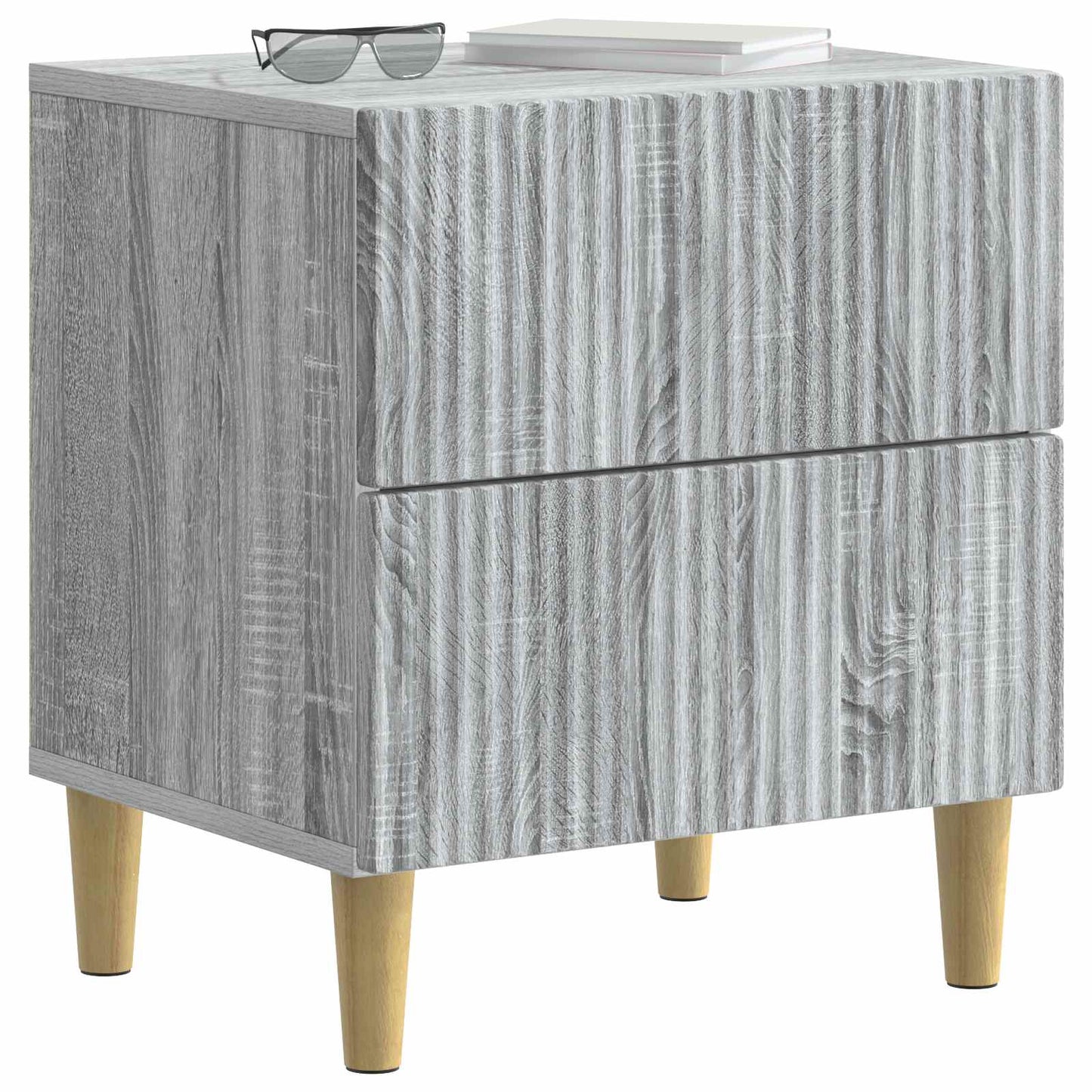 vidaXL Bedside Cabinet Grey Sonoma 43 x 34.5 x 48 cm Engineered Wood 3