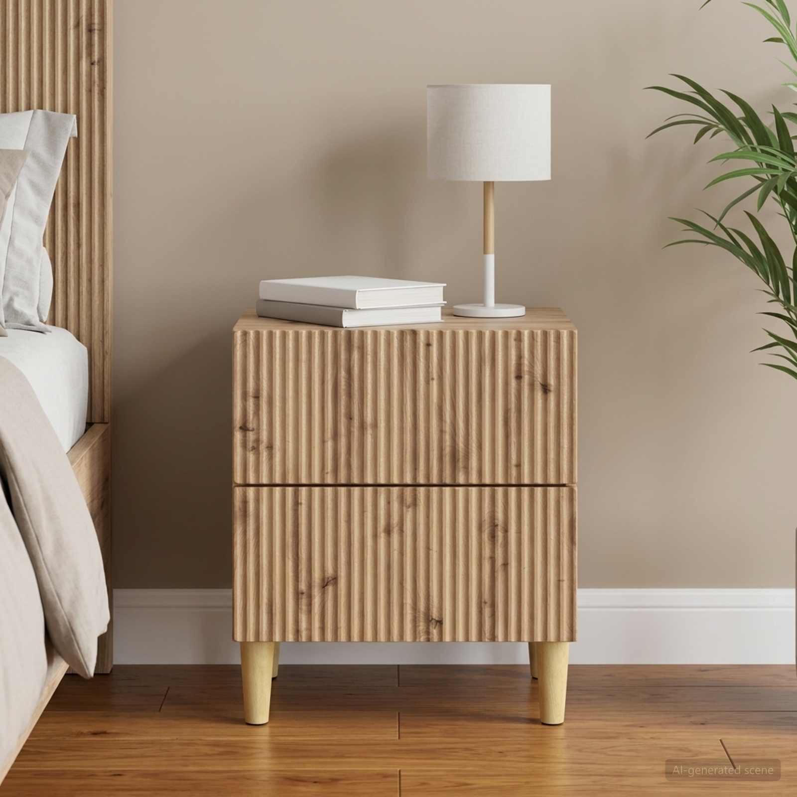 vidaXL Bedside Cabinet Artisan Oak 43 x 34.5 x 48 cm Engineered Wood 1