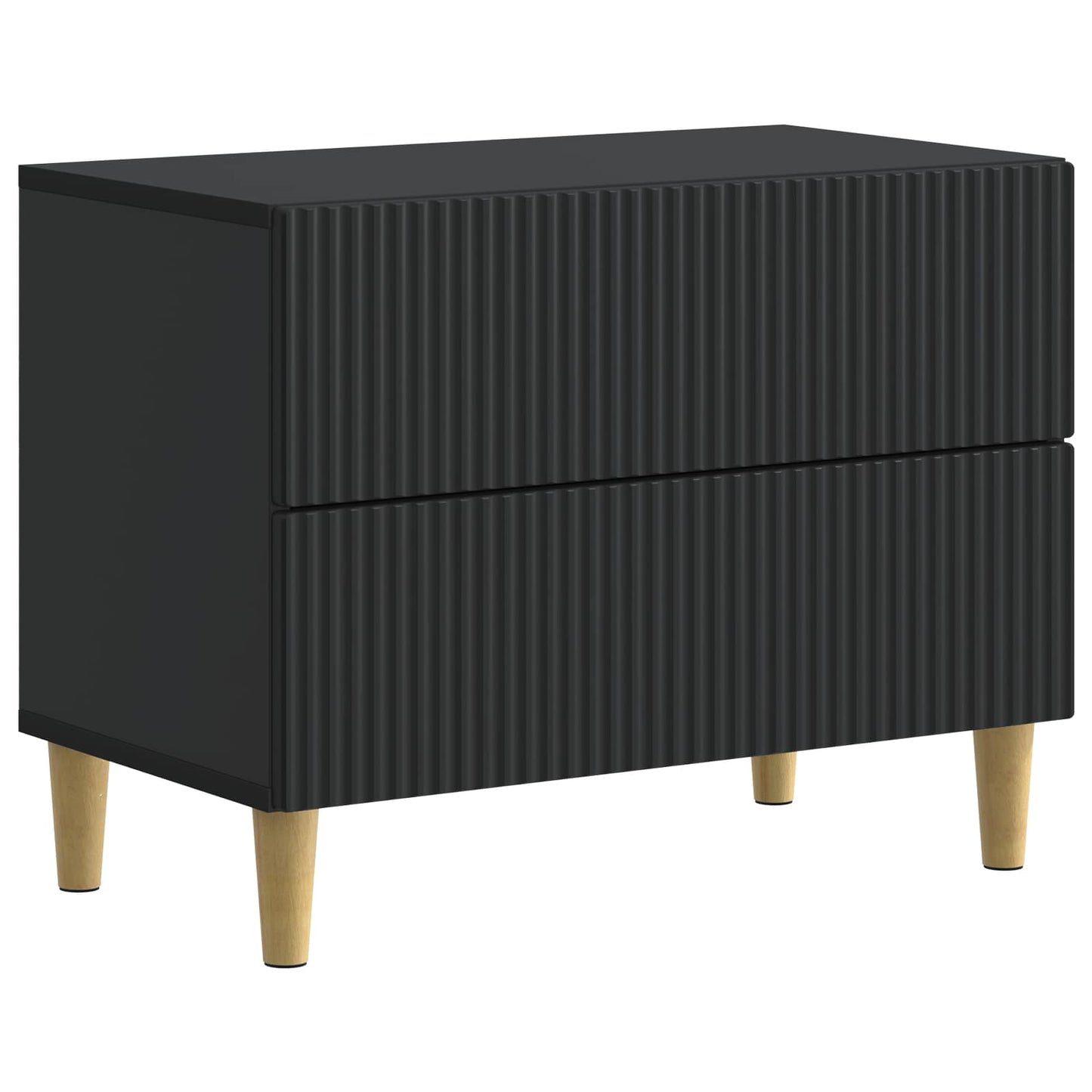vidaXL Bedside Cabinet Black 62 x 34.5 x 48 cm Engineered Wood 2