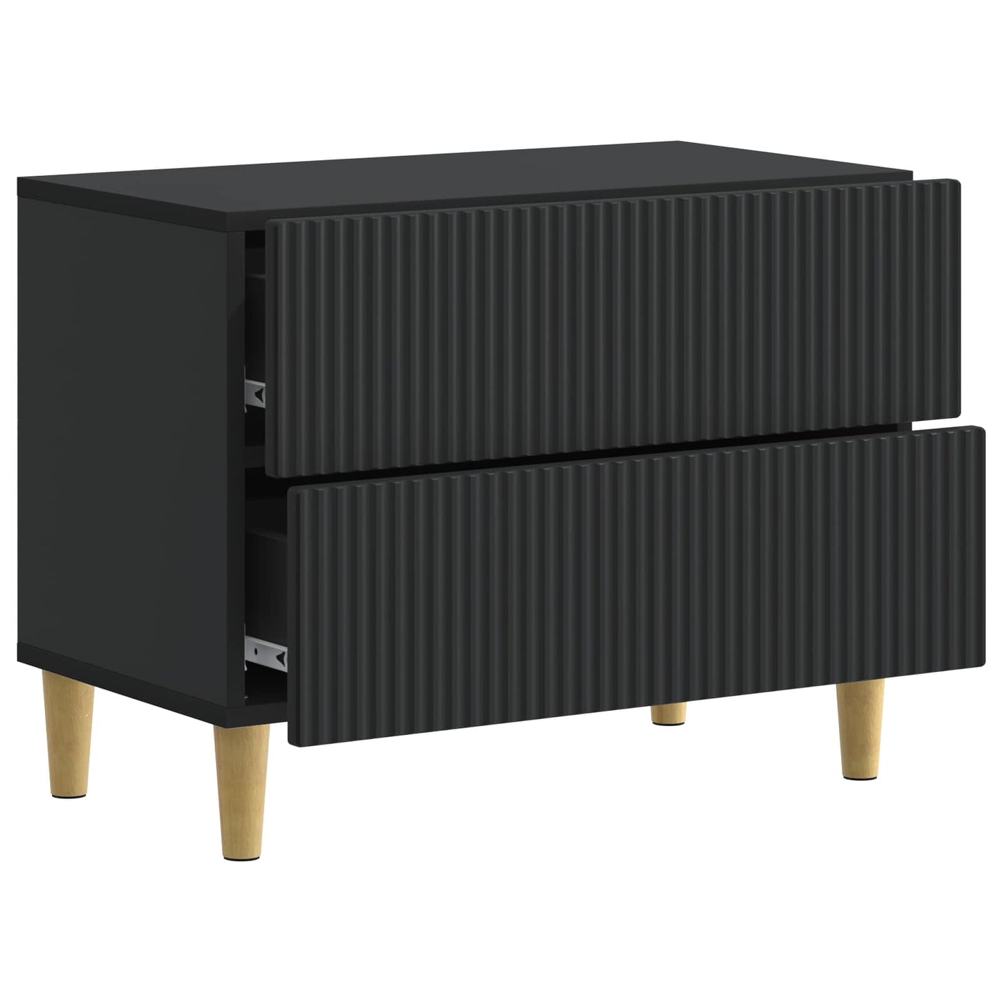 vidaXL Bedside Cabinet Black 62 x 34.5 x 48 cm Engineered Wood 4