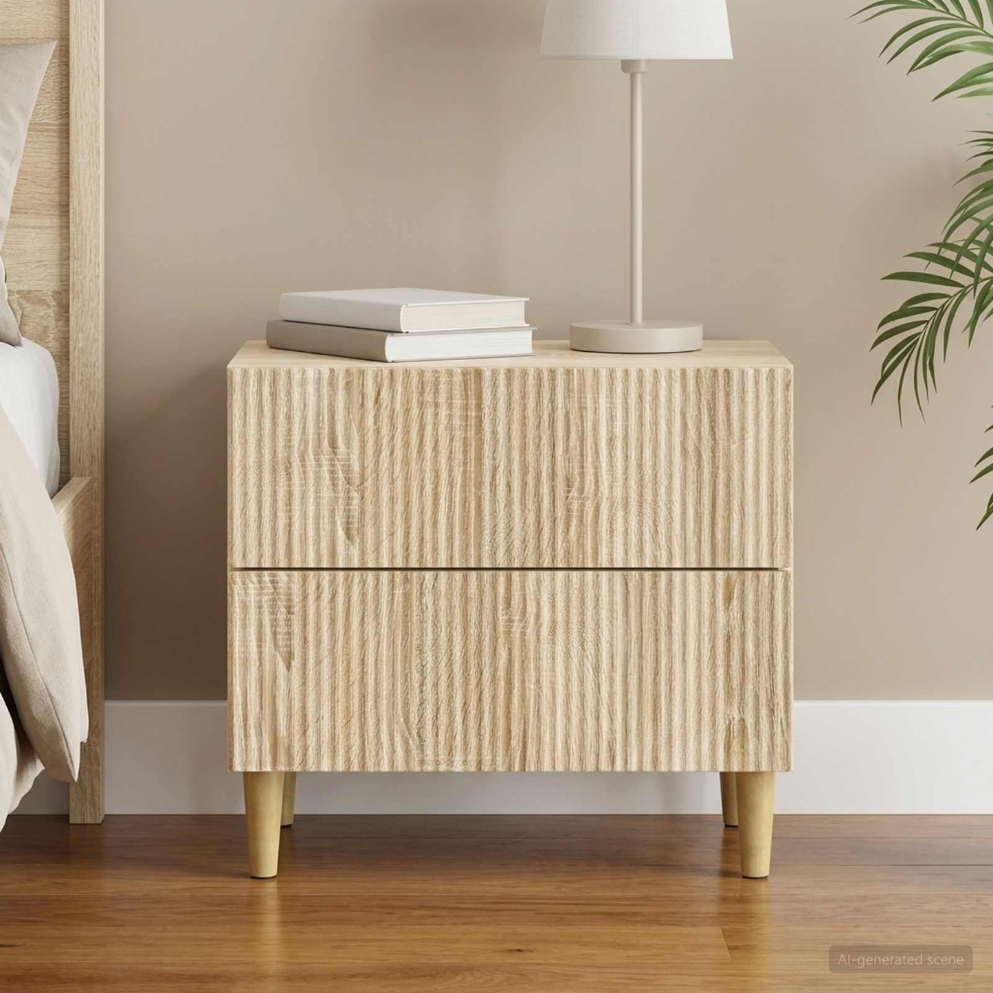 vidaXL Bedside Cabinet Sonoma Oak 62 x 34.5 x 48 cm Engineered Wood 1