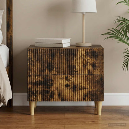 vidaXL Bedside Cabinet Smoked Oak 62 x 34.5 x 48 cm Engineered Wood 1