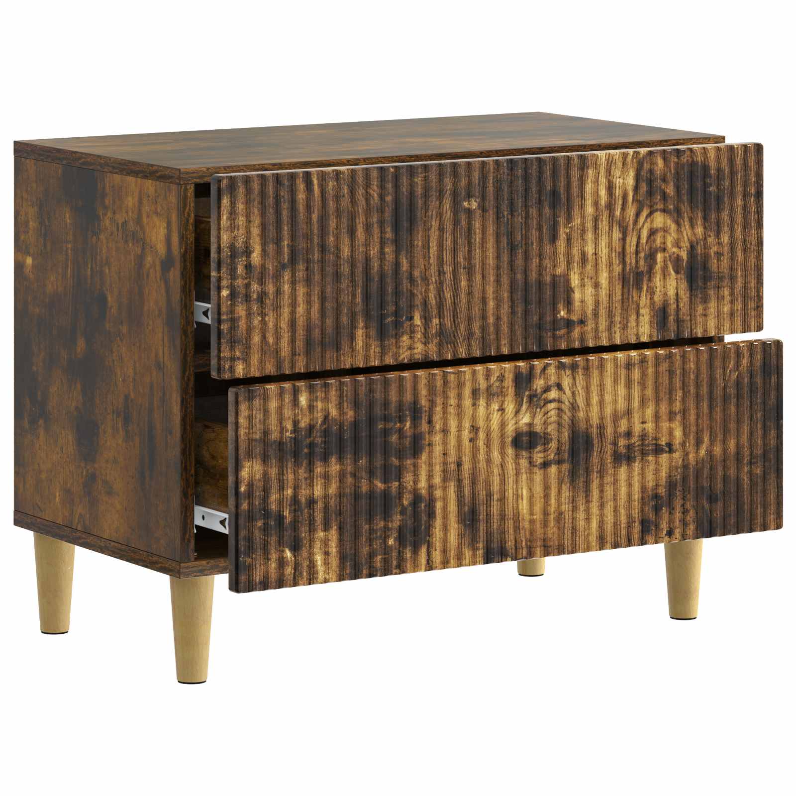 vidaXL Bedside Cabinet Smoked Oak 62 x 34.5 x 48 cm Engineered Wood 4