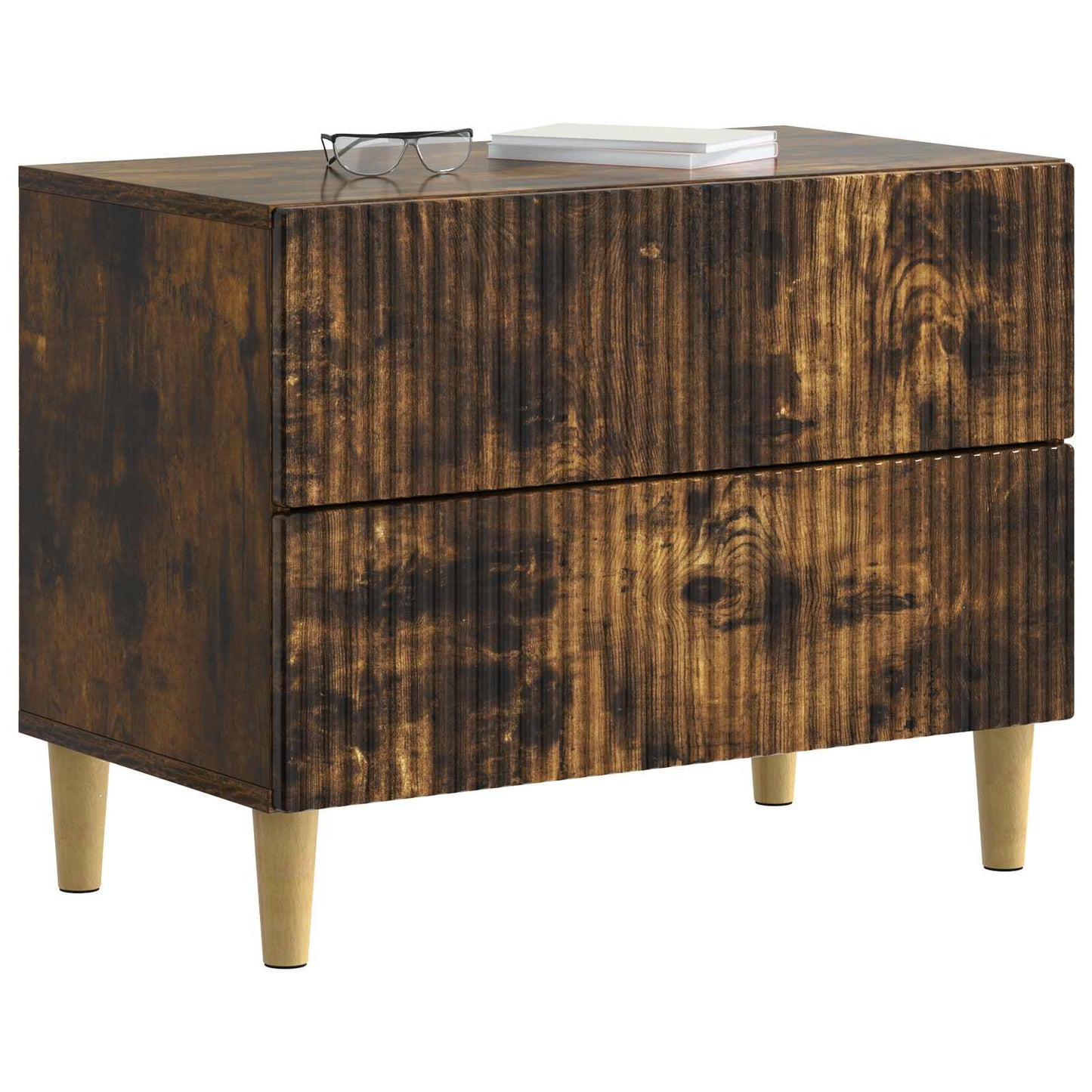 vidaXL Bedside Cabinet Smoked Oak 62 x 34.5 x 48 cm Engineered Wood 3