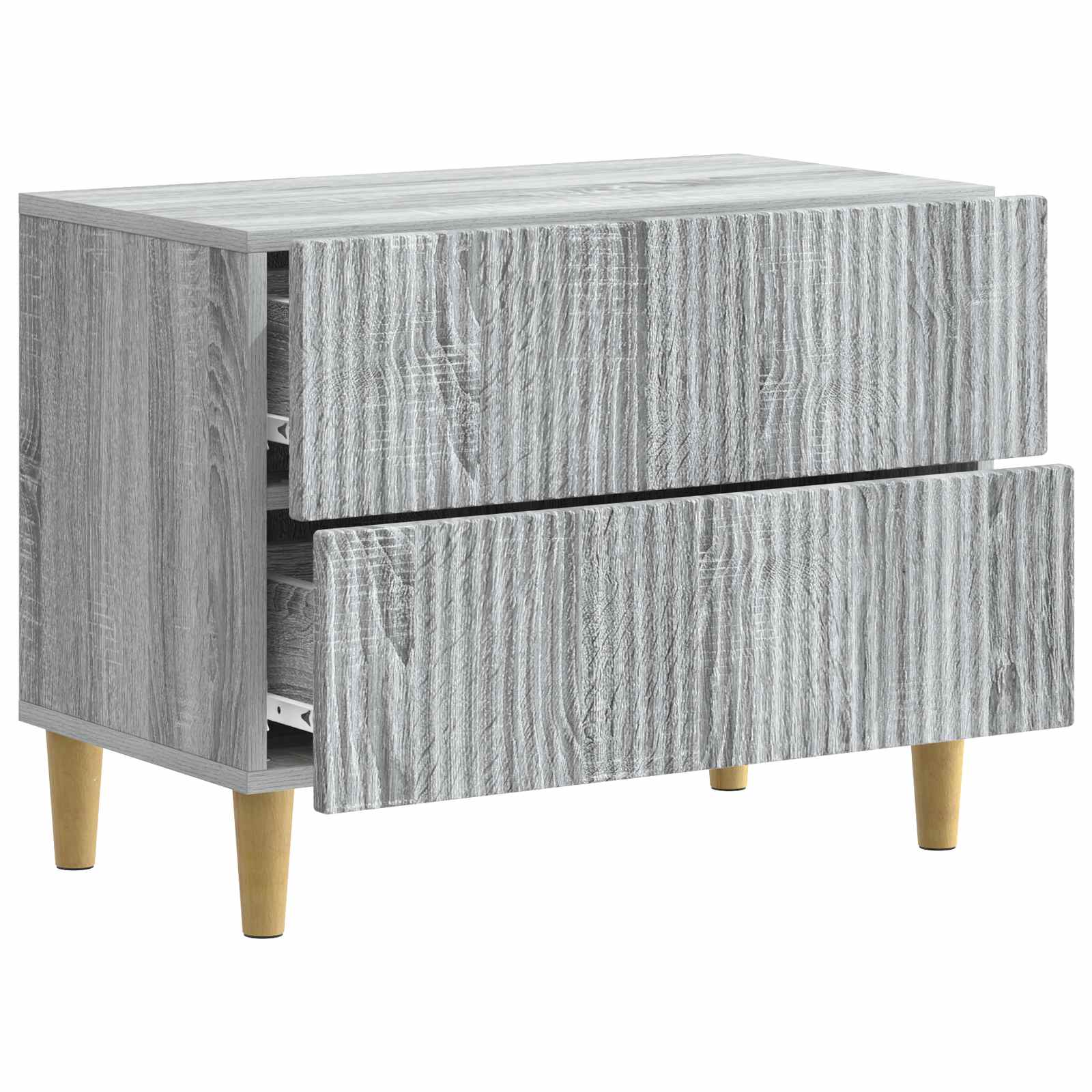 vidaXL Bedside Cabinet Grey Sonoma 62 x 34.5 x 48 cm Engineered Wood 4
