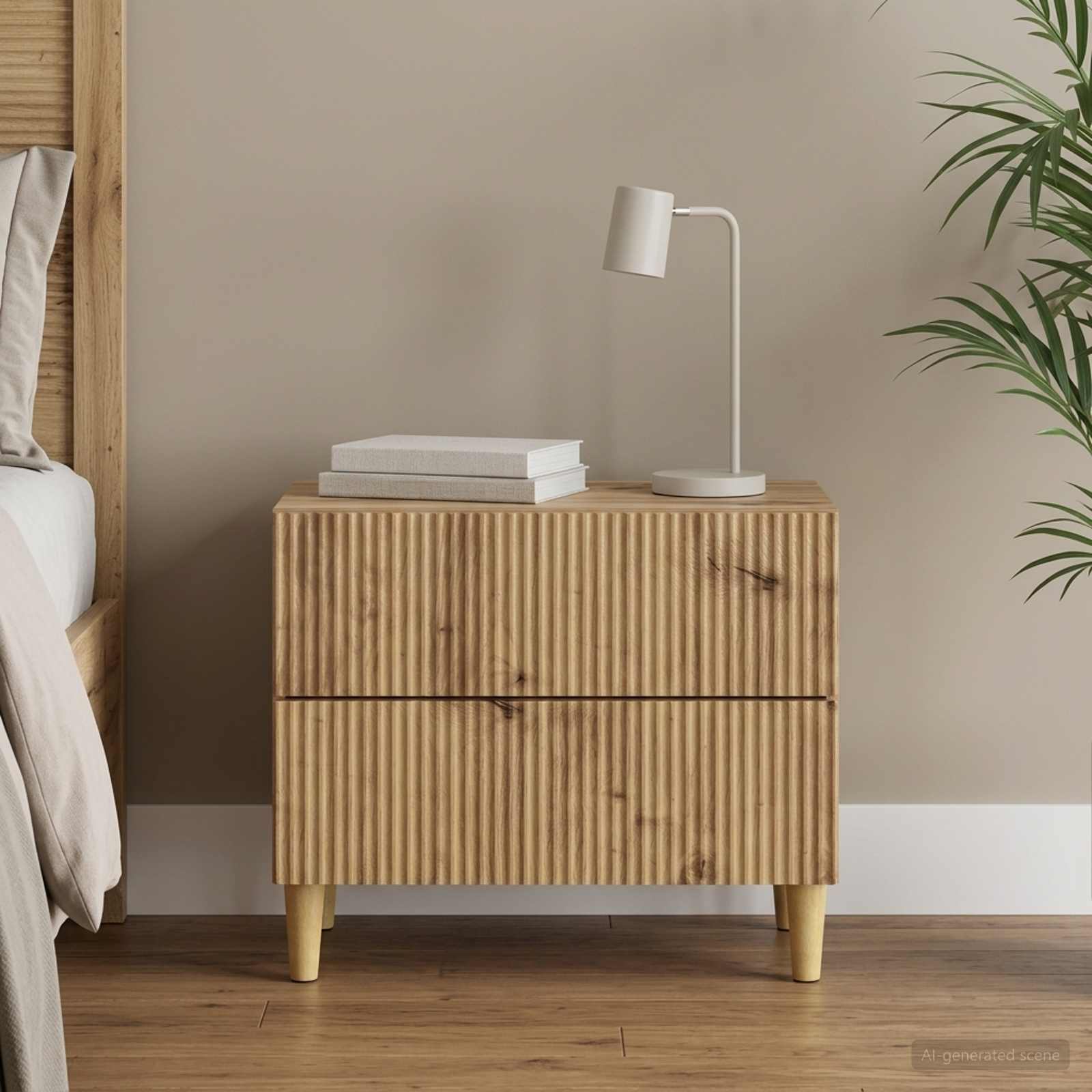 vidaXL Bedside Cabinet Artisan Oak 62 x 34.5 x 48 cm Engineered Wood 1