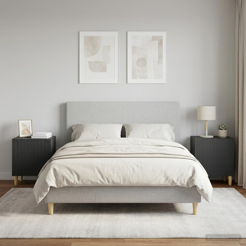 Bedside Cabinet 43 x 34.5 x 50 cm Engineered Wood Black 2