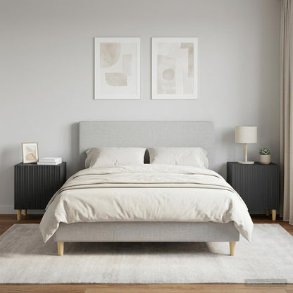 Bedside Cabinet 43 x 34.5 x 50 cm Engineered Wood Black 2