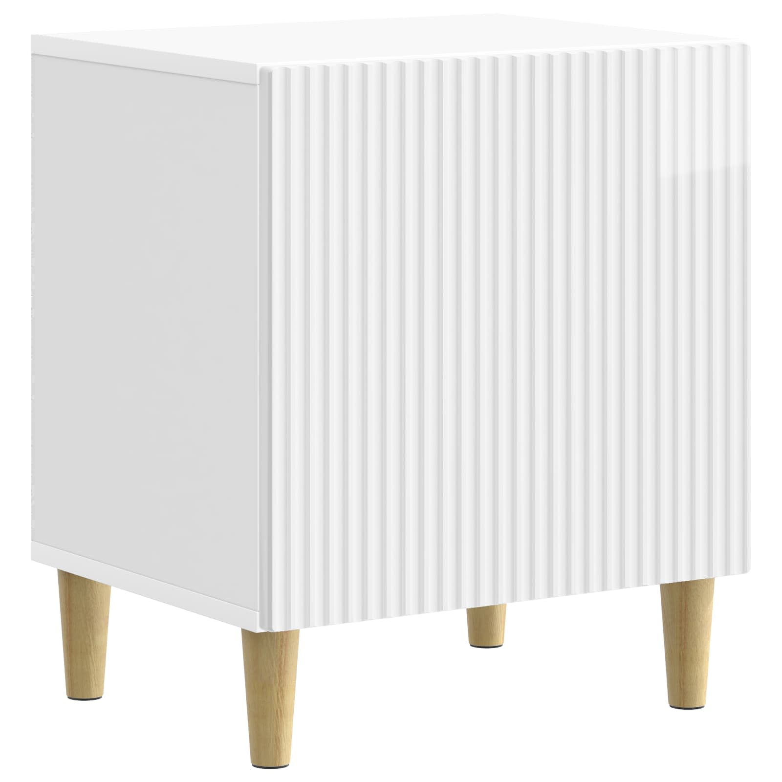 vidaXL Bedside Cabinet High Gloss White 43 x 34.5 x 50 cm 2