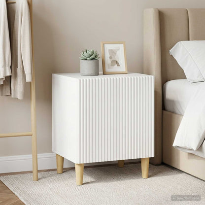 Bedside Cabinet 43 x 34.5 x 50 cm Engineered Wood High gloss white 2
