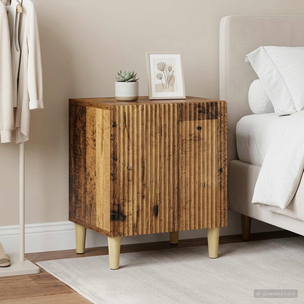 Bedside Cabinet 43 x 34.5 x 50 cm Engineered Wood Old wood 2