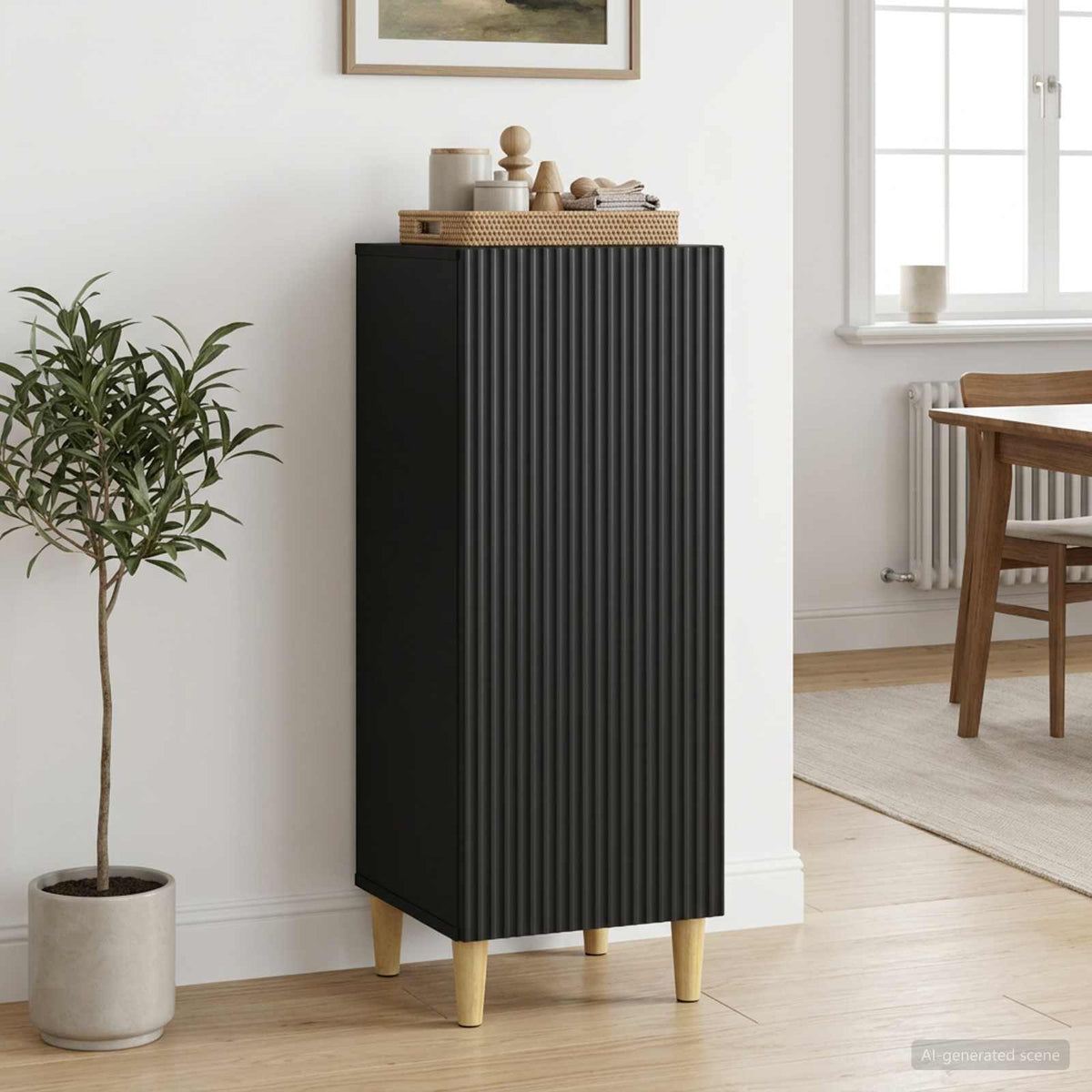Sideboard 33 x 34.5 x 90 cm Engineered Wood Black