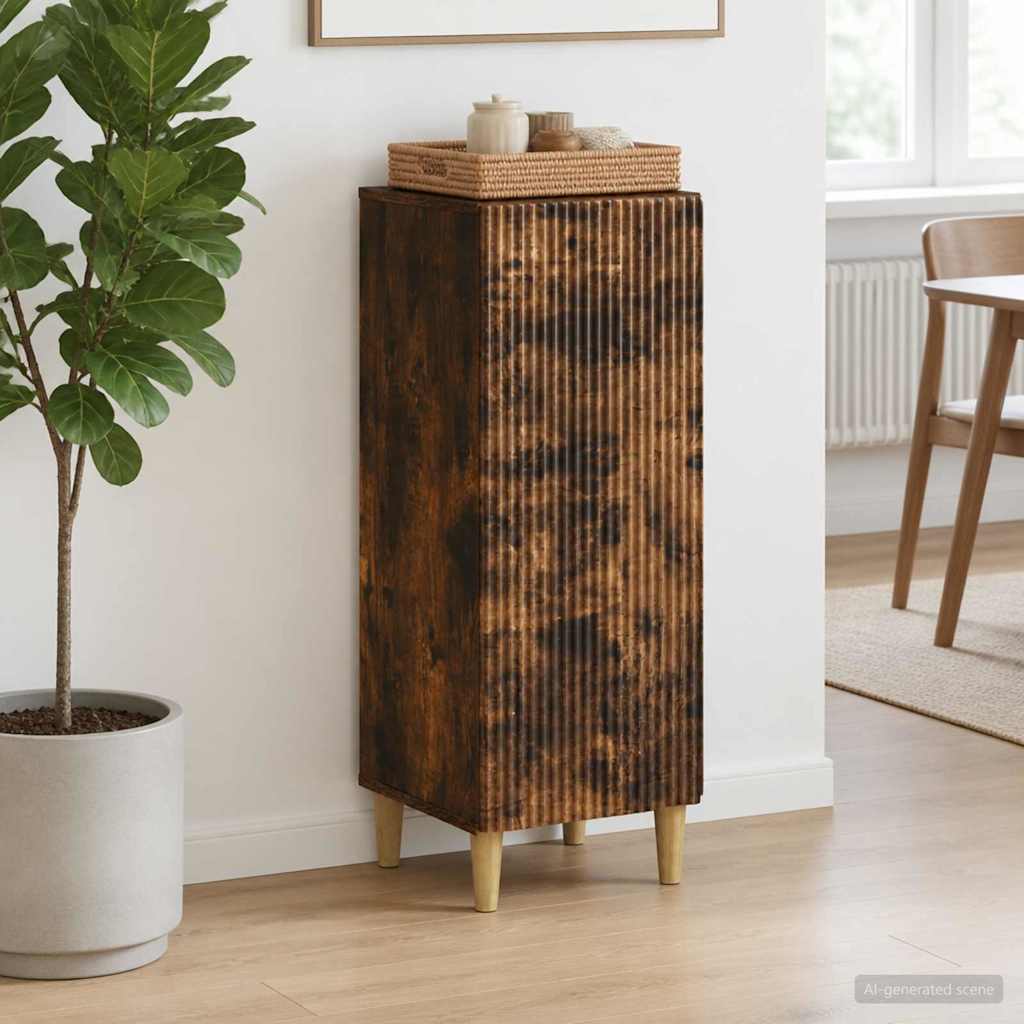 vidaXL Sideboard Smoked Oak 33 x 34.5 x 90 cm Engineered Wood 1