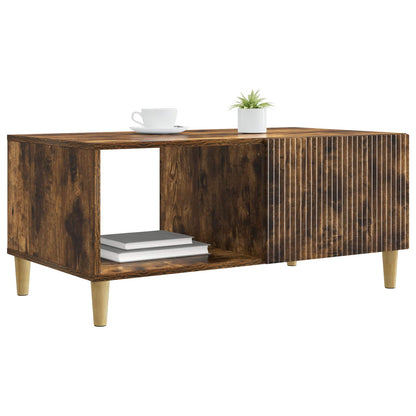 vidaXL Coffee Table Smoked Oak 90 x 50 x 40 cm Engineered Wood 3