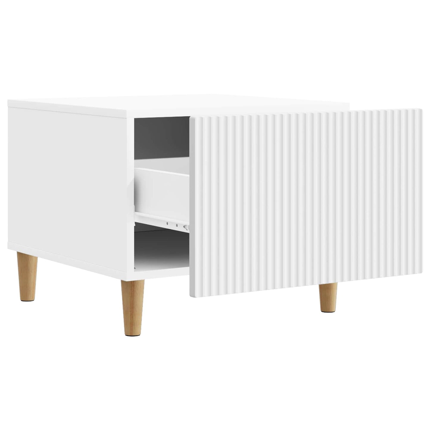 vidaXL Coffee Table with Drawer White 49 x 50 x 40 cm Engineered Wood 4