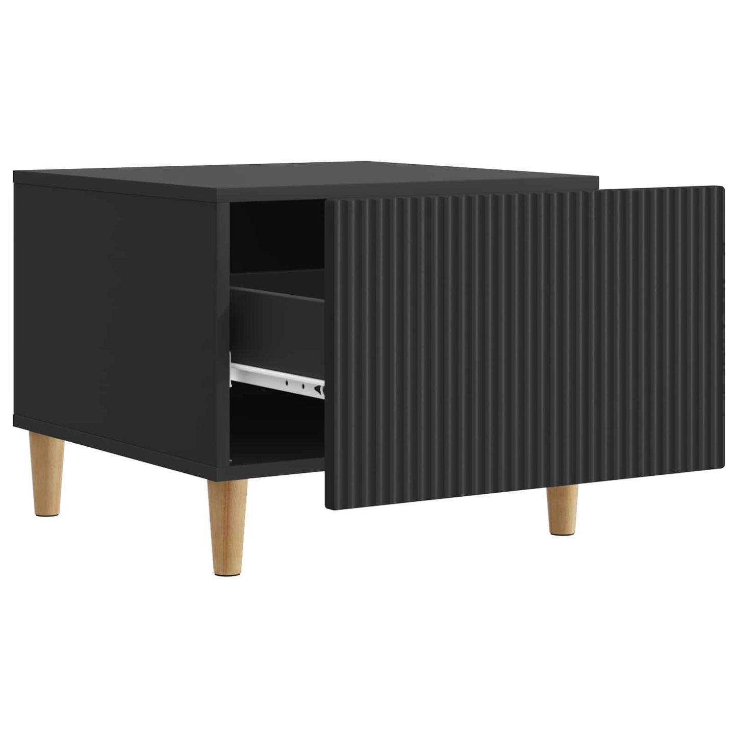 vidaXL Coffee Table with Drawer Black 49 x 50 x 40 cm Engineered Wood 4
