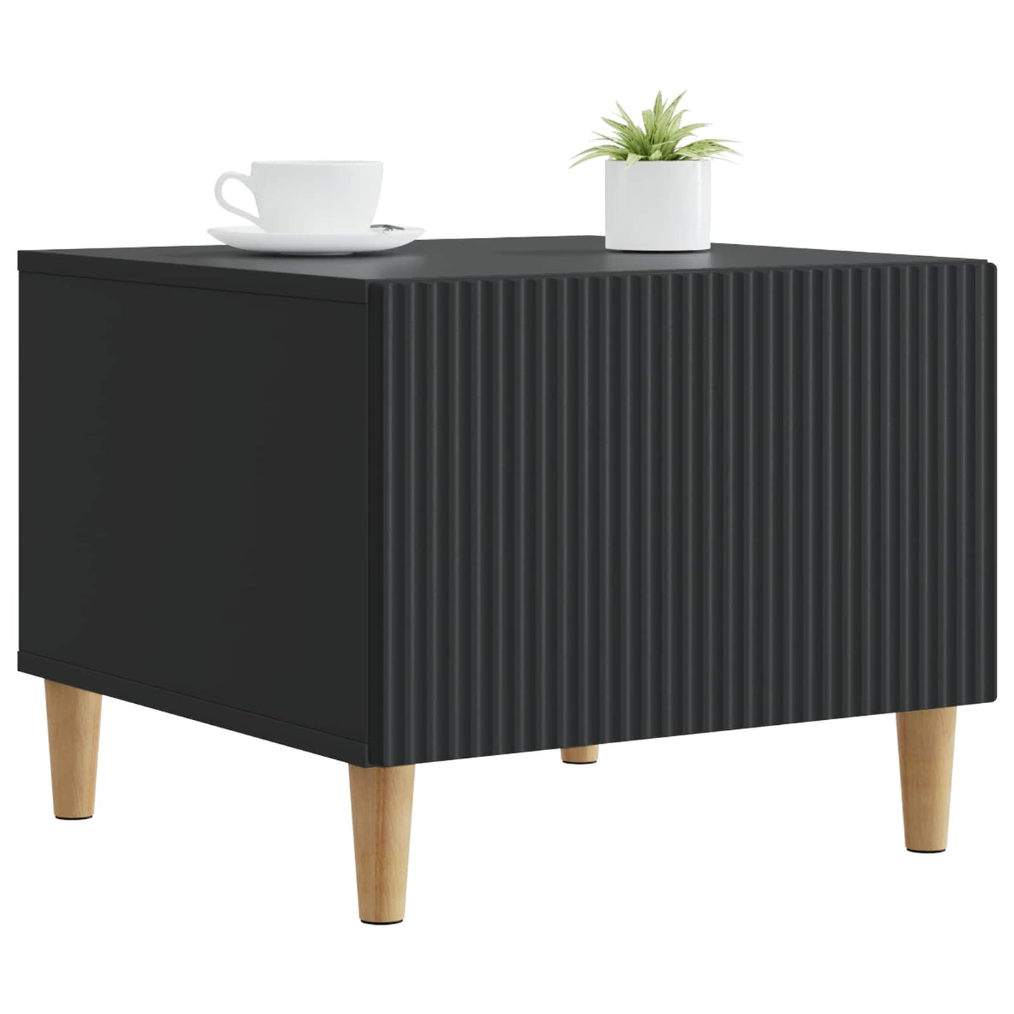 vidaXL Coffee Table with Drawer Black 49 x 50 x 40 cm Engineered Wood 3