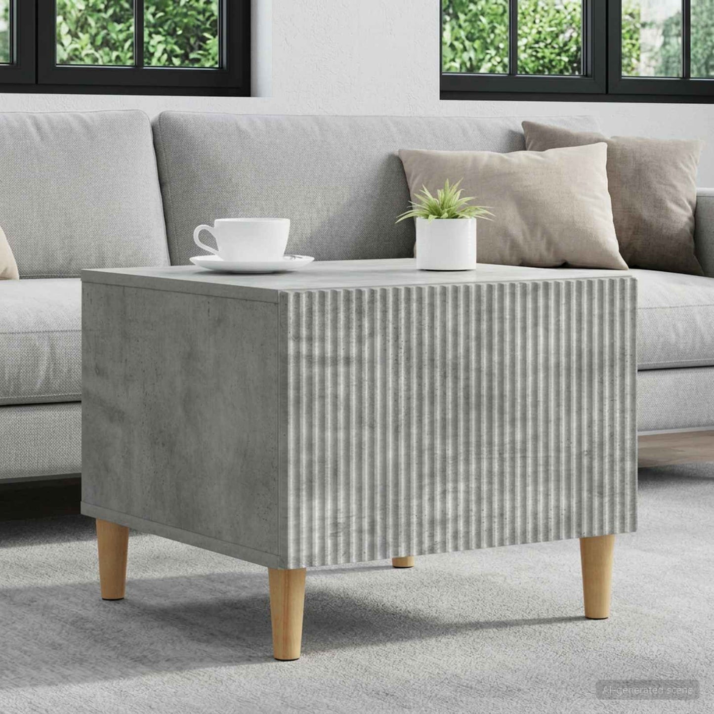 vidaXL Coffee Table Concrete Grey 49 x 50 x 40 cm Engineered Wood 1