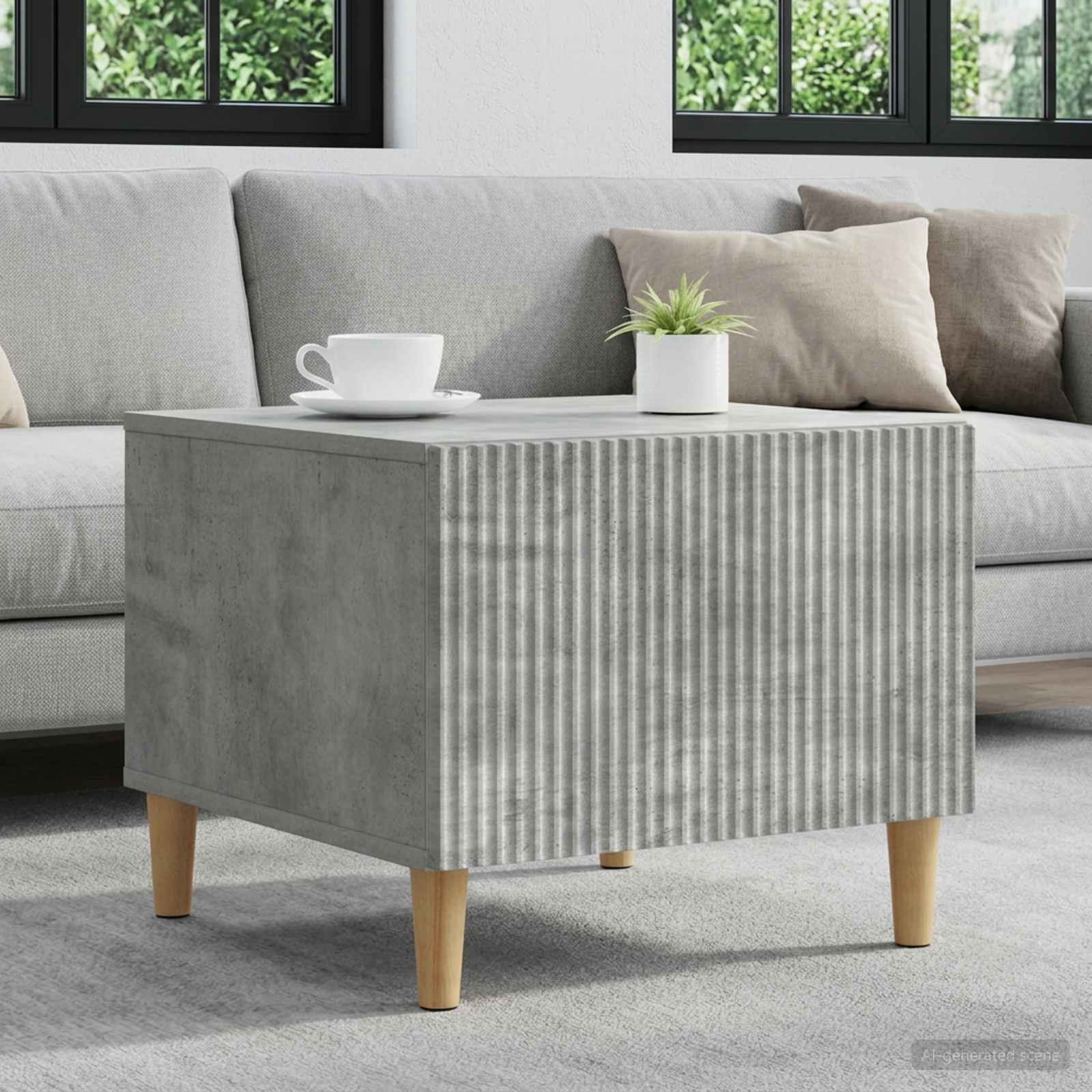 vidaXL Coffee Table Concrete Grey 49 x 50 x 40 cm Engineered Wood 1