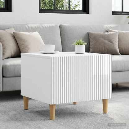vidaXL Coffee Table High Gloss White 49 x 50 x 40 cm Engineered Wood 1