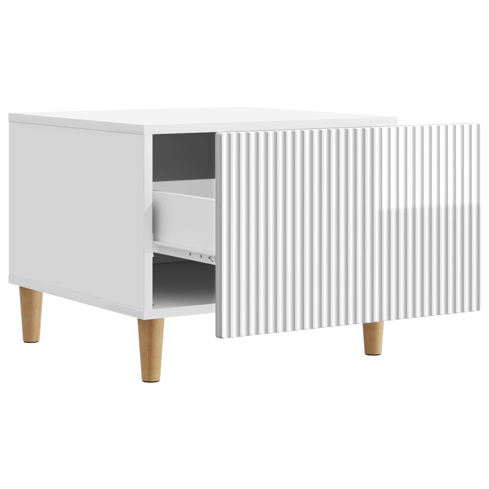 vidaXL Coffee Table High Gloss White 49 x 50 x 40 cm Engineered Wood 4