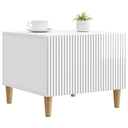 vidaXL Coffee Table High Gloss White 49 x 50 x 40 cm Engineered Wood 3