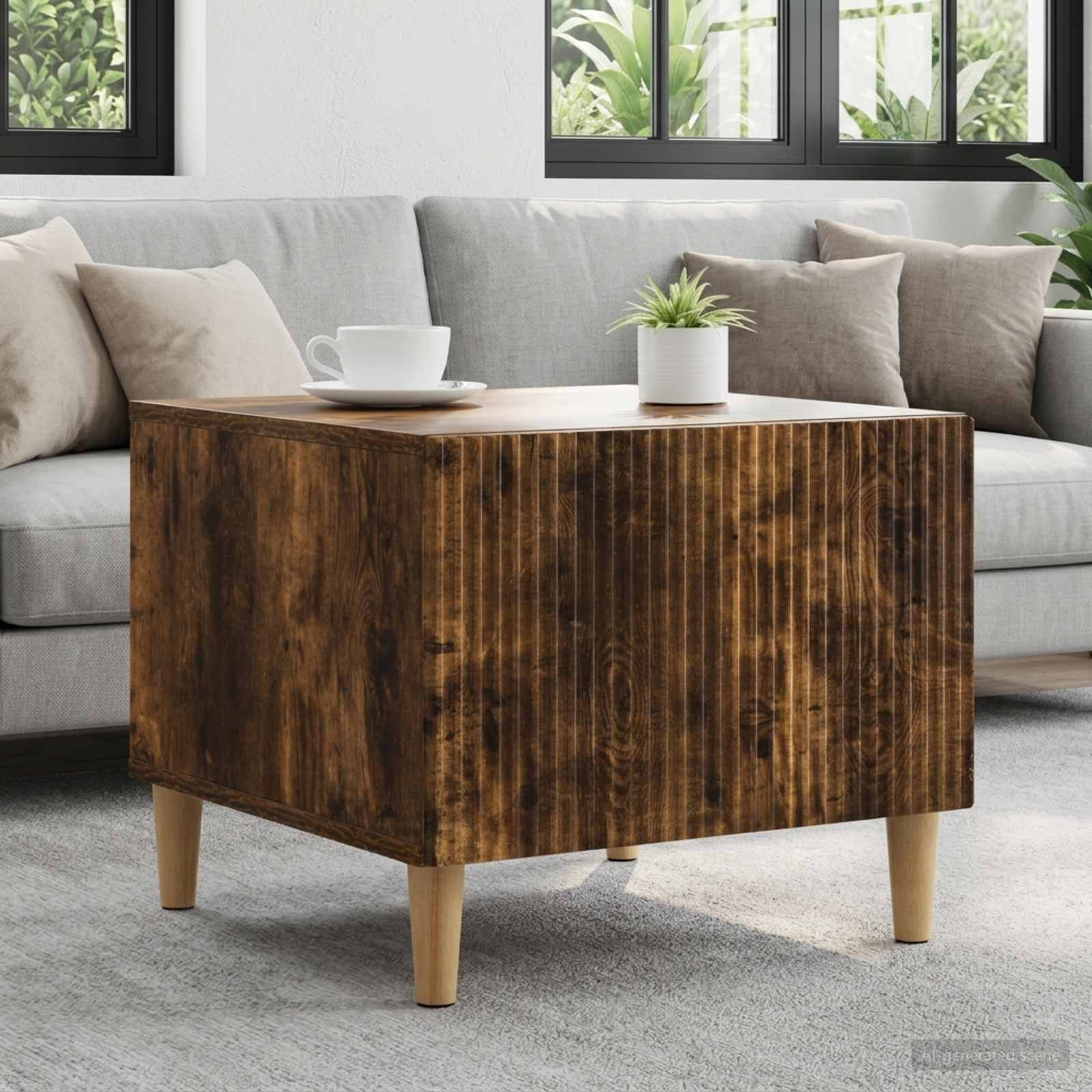 vidaXL Coffee Table Smoked Oak 49 x 50 x 40 cm Engineered Wood 1