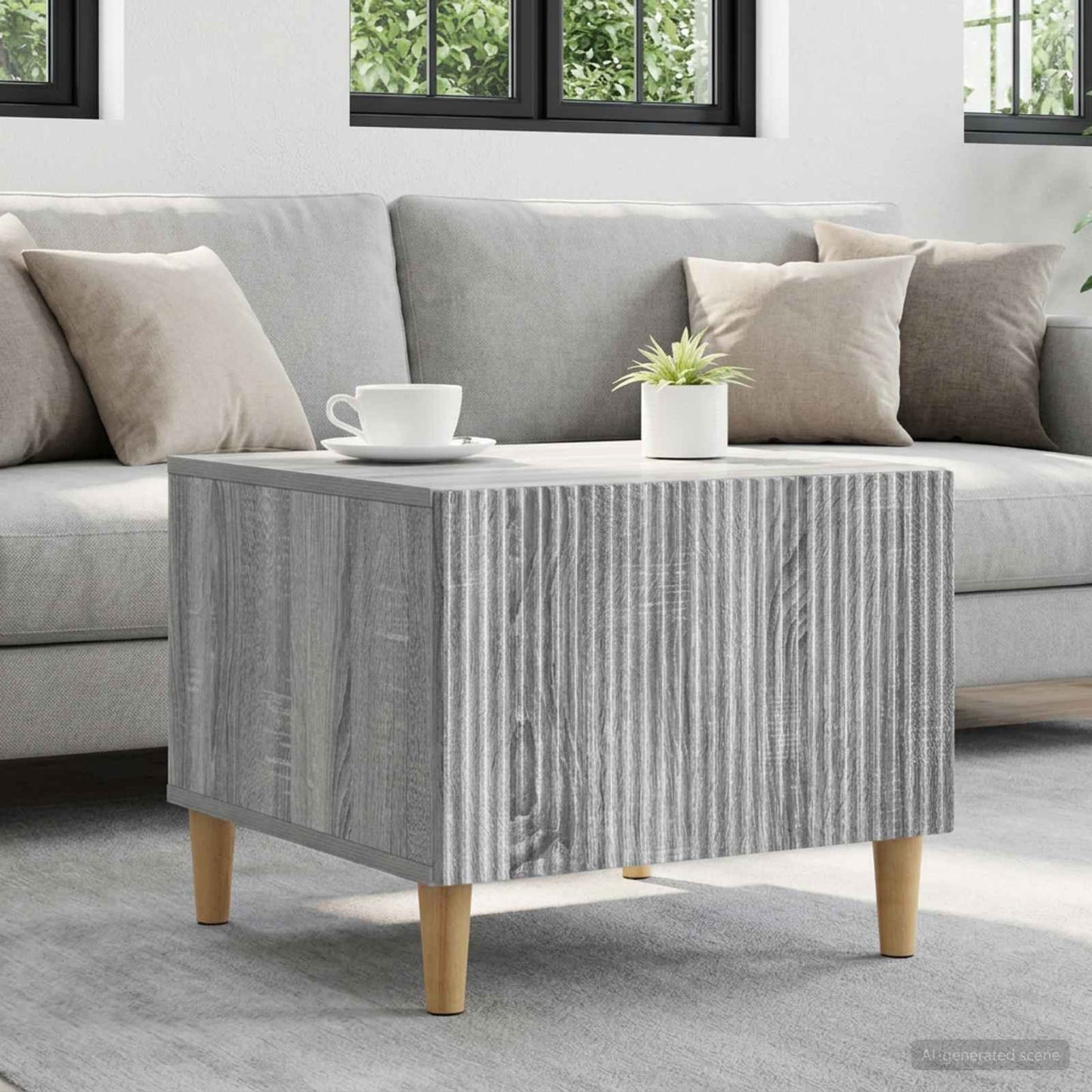 vidaXL Coffee Table Grey Sonoma 49 x 50 x 40 cm Engineered Wood 1