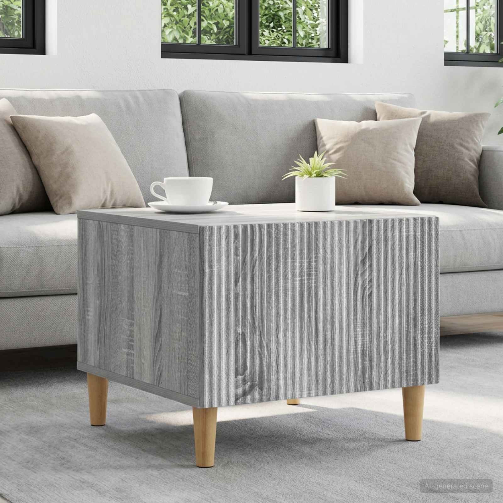 vidaXL Coffee Table Grey Sonoma 49 x 50 x 40 cm Engineered Wood 1