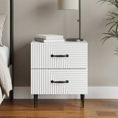 vidaXL Bedside Cabinet White 43 x 34.5 x 47.5 cm Engineered Wood 1