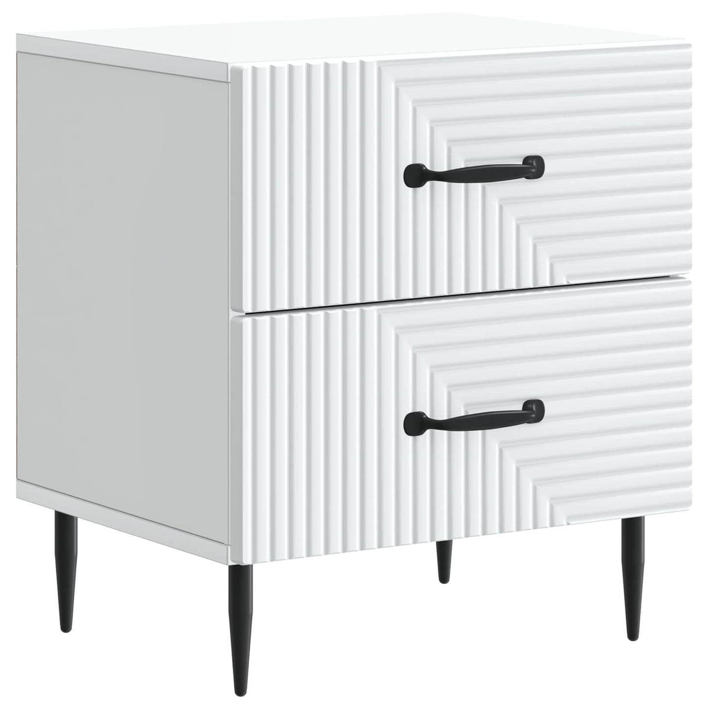 vidaXL Bedside Cabinet White 43 x 34.5 x 47.5 cm Engineered Wood 2