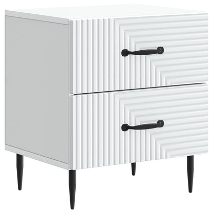 vidaXL Bedside Cabinet White 43 x 34.5 x 47.5 cm Engineered Wood 2