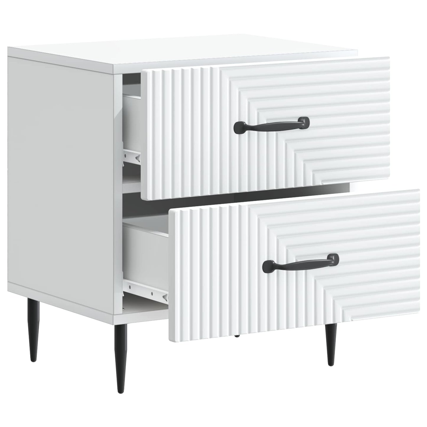 vidaXL Bedside Cabinet White 43 x 34.5 x 47.5 cm Engineered Wood 4