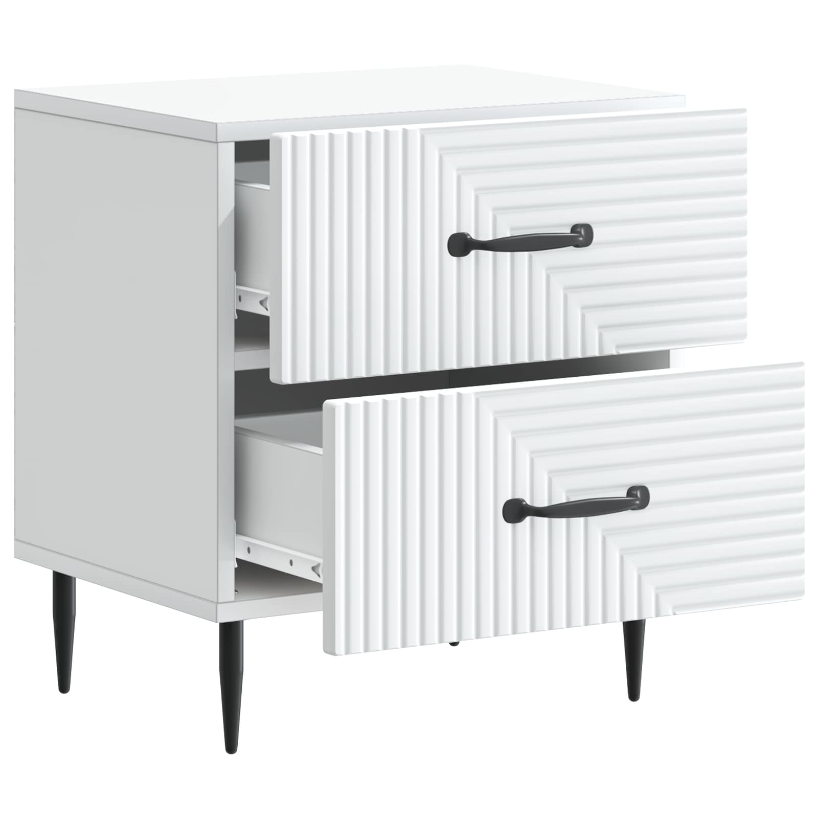 vidaXL Bedside Cabinet White 43 x 34.5 x 47.5 cm Engineered Wood 4
