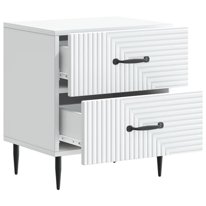 vidaXL Bedside Cabinet White 43 x 34.5 x 47.5 cm Engineered Wood 4