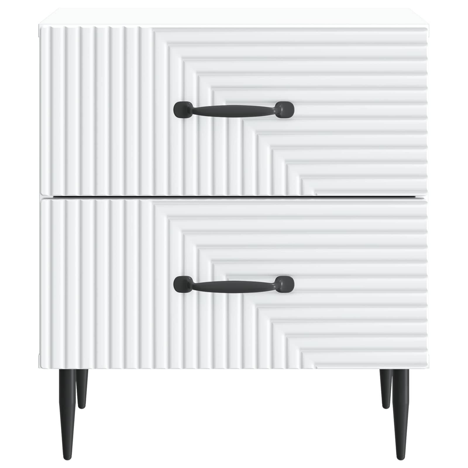 vidaXL Bedside Cabinet White 43 x 34.5 x 47.5 cm Engineered Wood 5