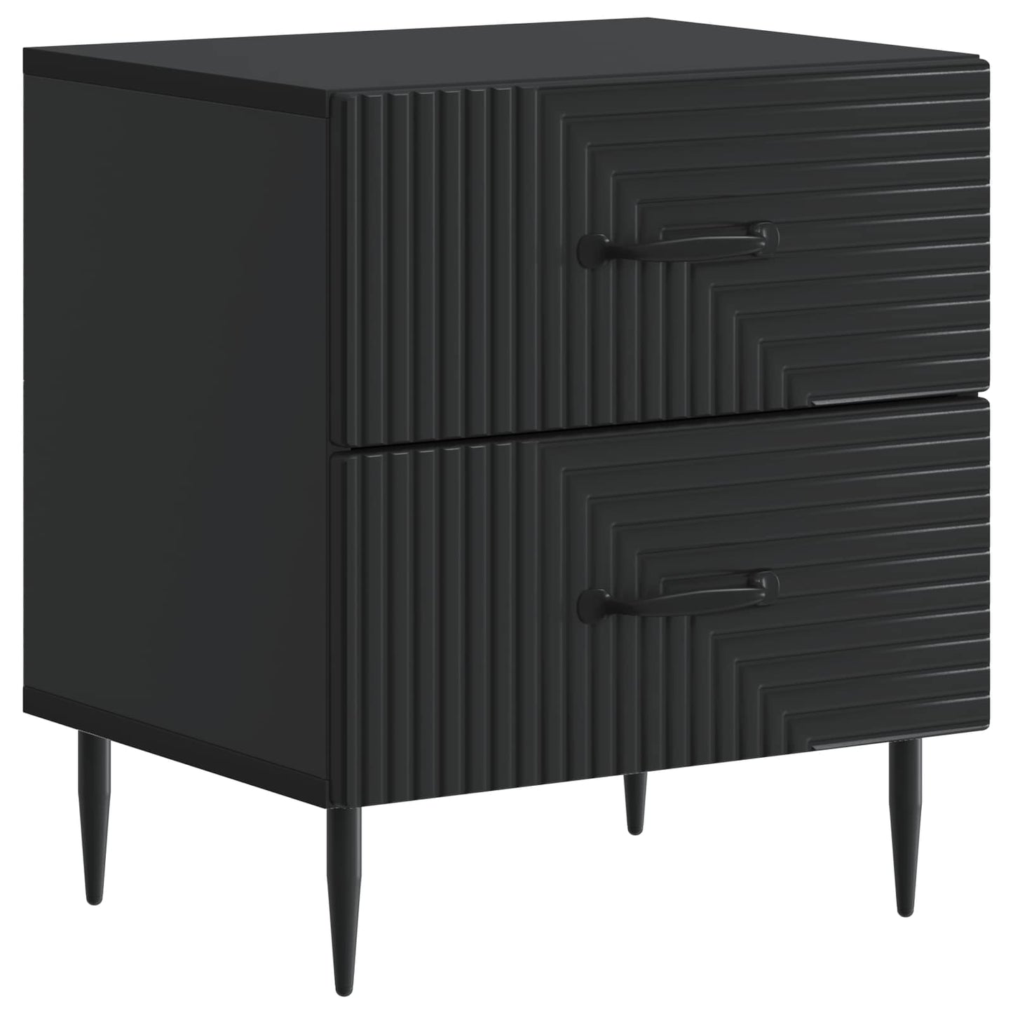 vidaXL Bedside Cabinet Black 43 x 34.5 x 47.5 cm Engineered Wood 2