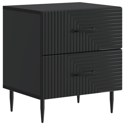 vidaXL Bedside Cabinet Black 43 x 34.5 x 47.5 cm Engineered Wood 2