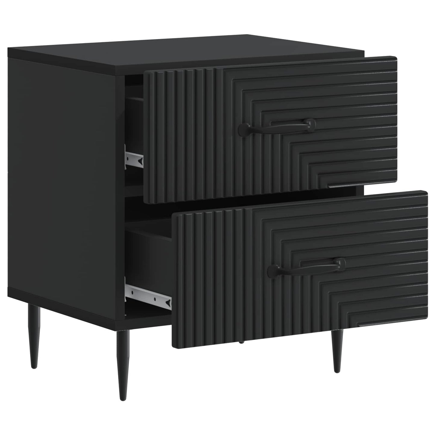 vidaXL Bedside Cabinet Black 43 x 34.5 x 47.5 cm Engineered Wood 4