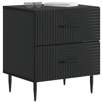 vidaXL Bedside Cabinet Black 43 x 34.5 x 47.5 cm Engineered Wood 3