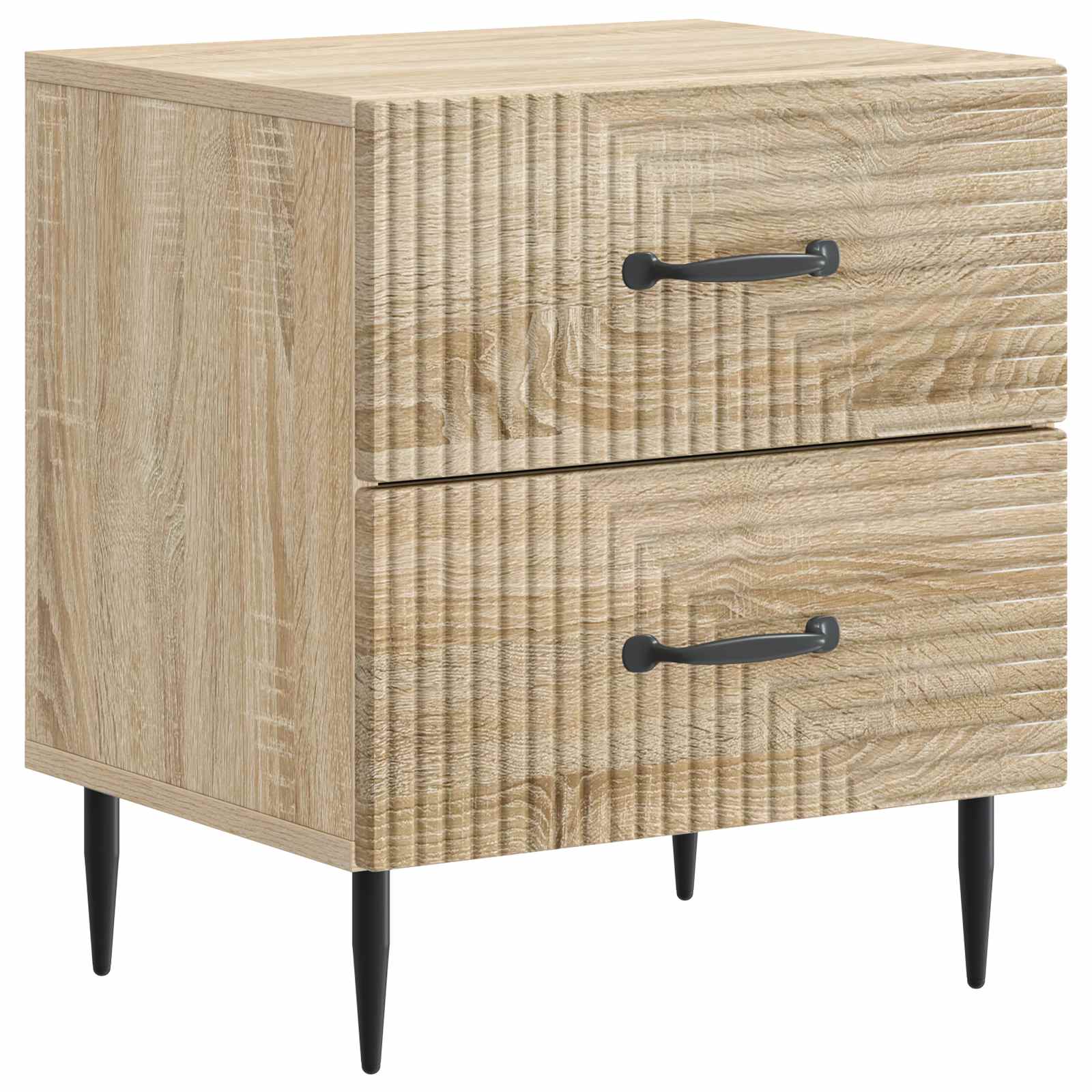 vidaXL Bedside Cabinet Sonoma Oak 43 x 34.5 x 47.5 cm Engineered Wood 2
