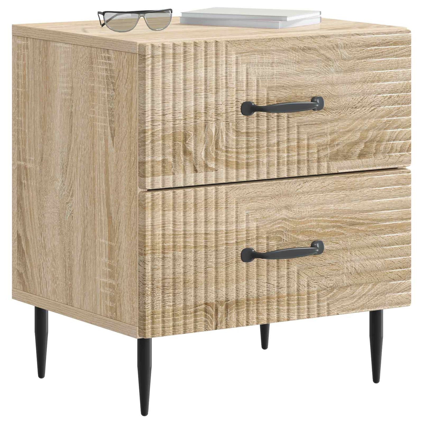 vidaXL Bedside Cabinet Sonoma Oak 43 x 34.5 x 47.5 cm Engineered Wood 3