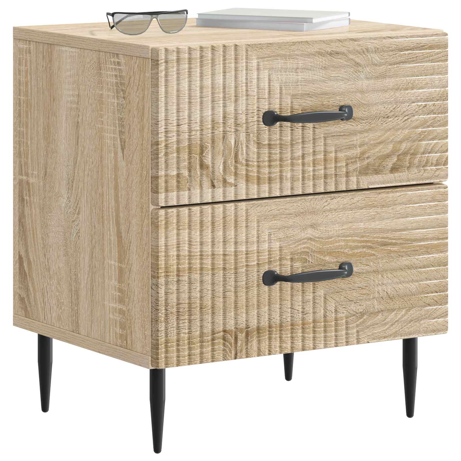 vidaXL Bedside Cabinet Sonoma Oak 43 x 34.5 x 47.5 cm Engineered Wood 3